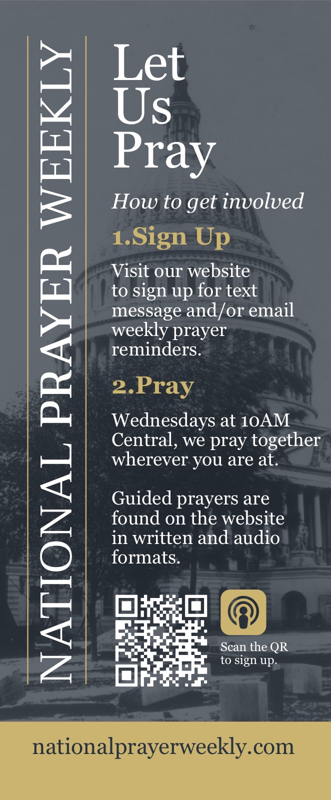 Trade show banner: Let Us Pray