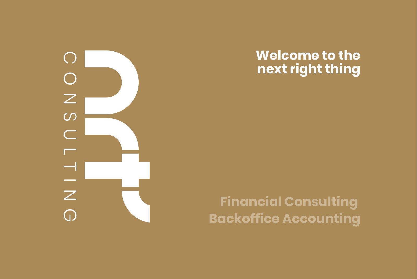 Business card: Welcome to the next right thing