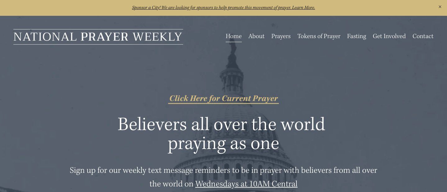 The National Prayer Weekly website